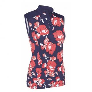 CALLAWAY Large Scale Floral dámské tričko modro-červené Velikost oblečení: XS