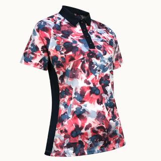 CALLAWAY Short Sleeve Floral dámské tričko růžovo-modré Velikost oblečení: L