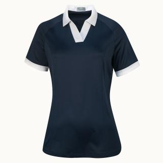 CALLAWAY Short Sleeve V-Placket Colourblock dámské tričko modré Velikost oblečení: XL