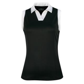 CALLAWAY Sleeveless V-Placket Colourblock dámské tričko černé Velikost oblečení: L