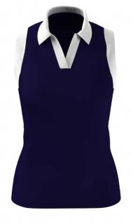 CALLAWAY Sleeveless V-Placket Colourblock dámské tričko modré Velikost oblečení: L