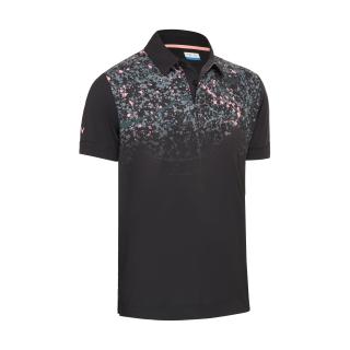 CALLAWAY Splatter paint ombre polo pánské tričko černo-šedé Velikost oblečení: L