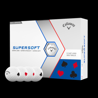 CALLAWAY Supersoft Suits golfové míčky bílo-černo-červené (12 ks)