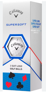 CALLAWAY Supersoft Suits golfové míčky bílo-černo-červené (3 ks)