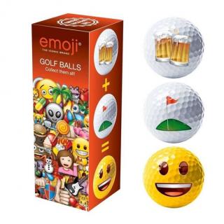 EMOJI dárkové balení míčků pro golfistu mix (3 ks)