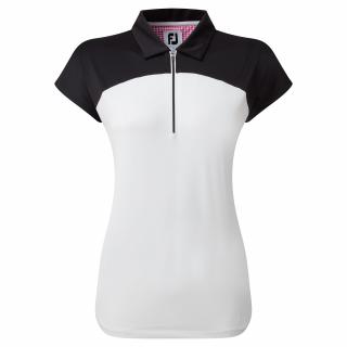 FOOTJOY Cap Sleeve Colour Block dámské tričko černo-bílé Velikost oblečení: S