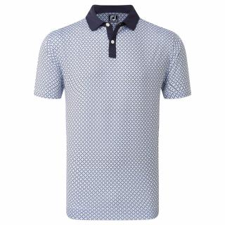 FOOTJOY Circle Print pánské tričko bílo-modré Velikost oblečení: M