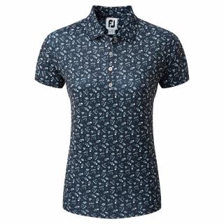 FOOTJOY Floral Print dámské tričko modré Velikost oblečení: M