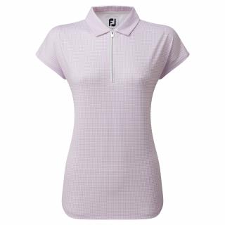 FOOTJOY Houndstooth Print Lisle dámské tričko fialovo-bílé Velikost oblečení: S