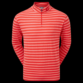 FOOTJOY Peached Jersey Tonal Stripe Chill-Out pánské tričko červené Velikost oblečení: M