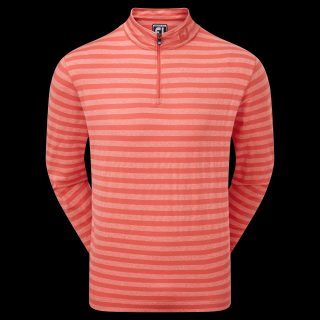 FOOTJOY Peached Jersey Tonal Stripe Chill-Out pánské tričko Coral Velikost oblečení: M