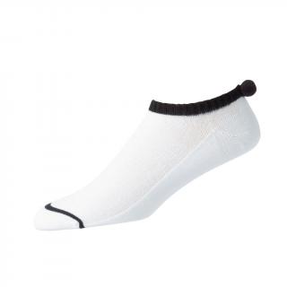 FOOTJOY ProDry Lightweight Pom Pom dámské golfové ponožky bílo-černé