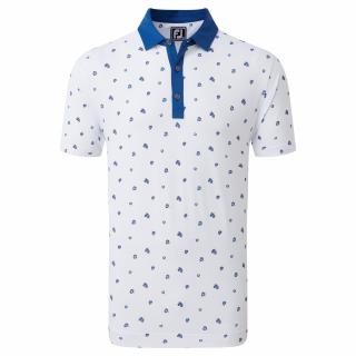 FOOTJOY Scattered Floral pánské tričko bílo-modré Velikost oblečení: L