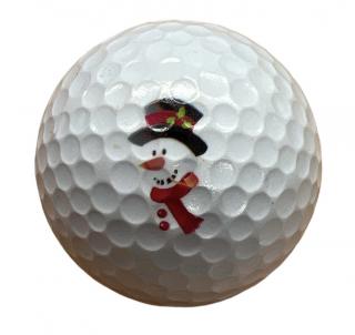 Golfový míček s vánočním potiskem Narozeninový potisk: sněhulák