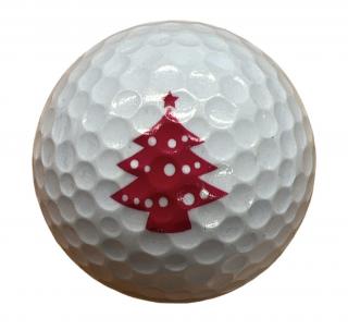 Golfový míček s vánočním potiskem Narozeninový potisk: strom červený