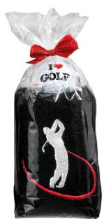 SPORTIQUES dárková sada pro golfistu I Love Golf - ručník, míček, vypichovátko a týčka