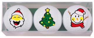 SPORTIQUES dárkové balení míčků Smiley Xmas - Santa, strom, sněhulák