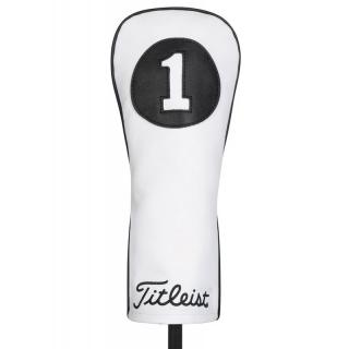 TITLEIST Leather headcover na driver bílo-černý