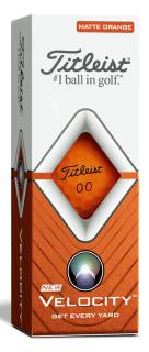 TITLEIST Velocity golfové míčky - matné oranžové (3 ks)