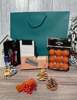 Vánoční dárkový balíček Bogey Plus s luxusní zelenou taškou