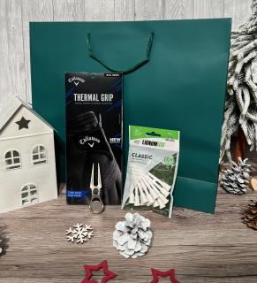 Vánoční dárkový balíček Bogey s luxusní zelenou taškou Velikost rukavic: L
