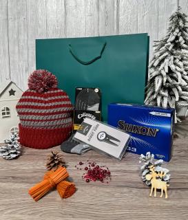 Vánoční dárkový balíček Par s luxusní zelenou taškou Velikost ponožek: L (42-46)
