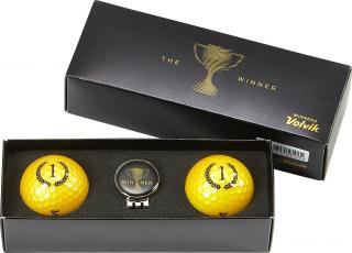VOLVIK Champion Box Gold dárkové balení míčků pro golfistu