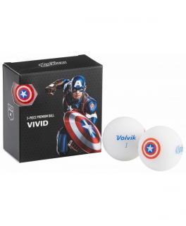 VOLVIK MARVEL malé dárkové balení míčků pro golfistu - Captain America
