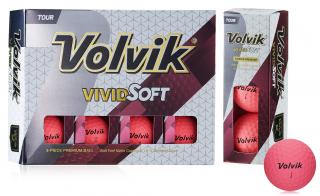 VOLVIK Vivid Soft golfové míčky - růžové (12 ks)