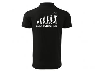 Vtipná POLO Košile s golfovým motivem Evoluce ČERNÁ Velikost oblečení: L