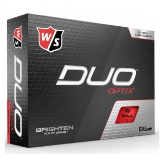WILSON Duo Optix golfové míčky - červené (12 ks)