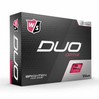 WILSON Duo Optix golfové míčky - růžové (12 ks)