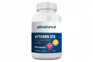 Allnature Vitamín D3 2000 iU 60 kapslí