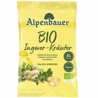 Alpenbauer BIO Přírodní bonbóny Zázvor - bylinky 90 g