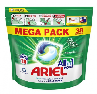 Ariel All-in-1 Universal gelové kapsle na prádlo 38 dávek