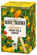 BIO Čaj Organic Green Tea & Ginger - zelený čaj se zázvorem 20 sáčků Heath and Heather