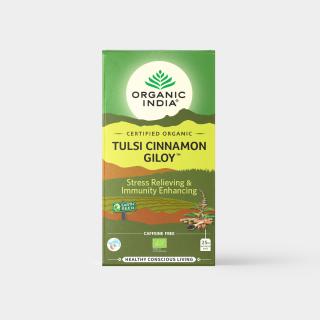 BIO Čaj Tulsi Cinnamon Giloy - Tulsi se skořicí a Amritou 25 sáčků Organic India