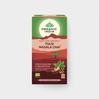BIO Čaj Tulsi Masala  - směs bylin černý čaj exotické koření sáčkový 25ks Organic India