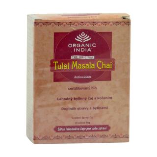 BIO Čaj Tulsi Masala - směs bylin černý čaj exotické koření sypaný 50g Organic India