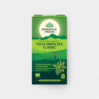 BIO Čaj Tulsi se Zeleným Čajem - bazalka a zelený čaj sáčkový 25ks Organic India