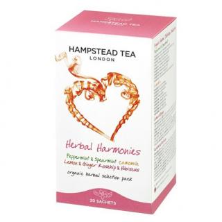 BIO selekce bylinných a ovocných čajů 20ks Hampstead Tea London