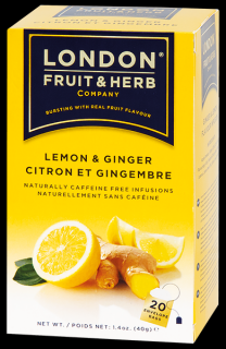 Čaj Ginger and Lemon - zázvor s citrónem 20 sáčků London fruit and herbs