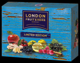 Čaj Limited edition pack blue - směs ovocných čajů modrý box 30 sáčků London fruit and herbs