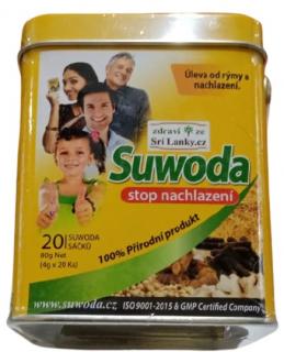Čaj Suwoda v kovovém boxu 20 sáčků Zdraví ze Srí Lanky