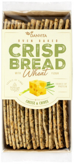 Crisp Bread Wheat With Cheese and Chives - Křehký pšeničný chléb se sýrem a pažitkou 130g Danvita
