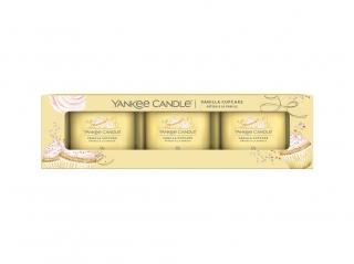 Dárková sada votivních svíček ve skle Yankee Candle - Vanilla Cupcake - Vanilkový košíček 3x37g