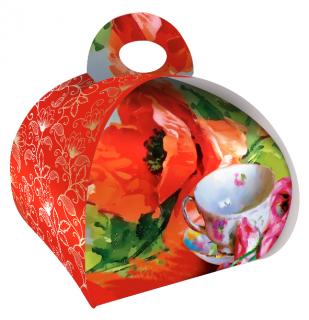 Dárková taška červená - Porcovaný zelený čaj s višní 5x2g Liran