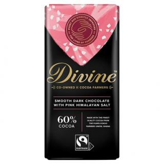 Divine hořká čokoláda s růžovou himálajskou solí 60% 90g
