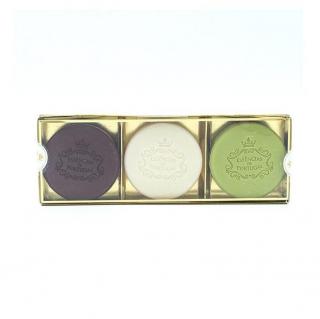 Essencias de Portugal - Zlatý box se třemi přírodními kulatými mýdly víšeň, lesní plody, eukalyptus 3x50g