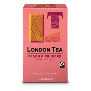 Fairtrade ovocný čaj broskev a rebarbora Peach & Rhubarb 20ks London Tea